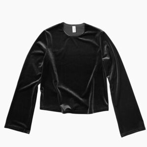 Simone Wild Size L Black Long Sleeve Velvet Top